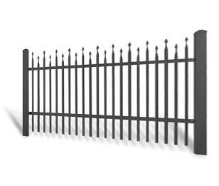 Kovaný plot Dvoukřídlá brána 5000 × 1750 mm, pozinkovaná výplň typ 58.37
