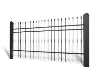 Kovaný plot Dvoukřídlá brána 3000 × 1450 mm, pozinkovaná výplň typ 58.60